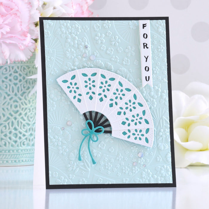 Floral Fans 3D Embossing Folder