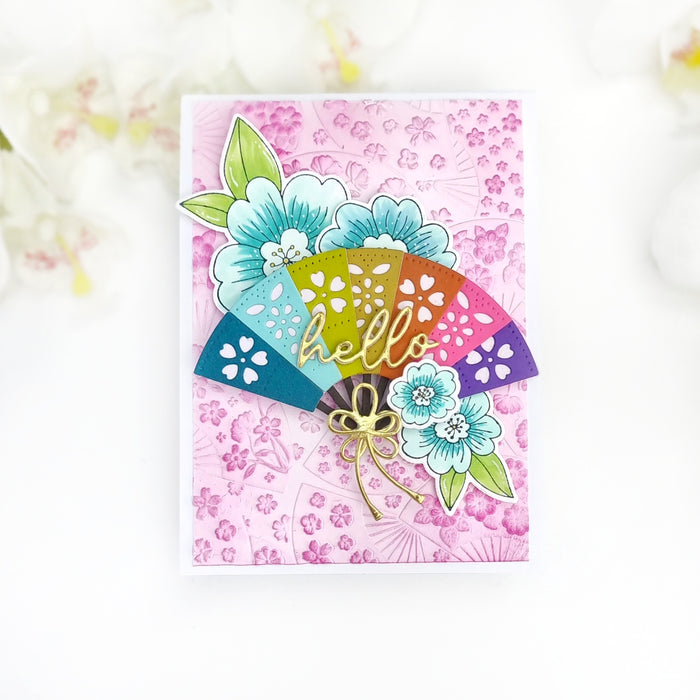 Floral Fans 3D Embossing Folder