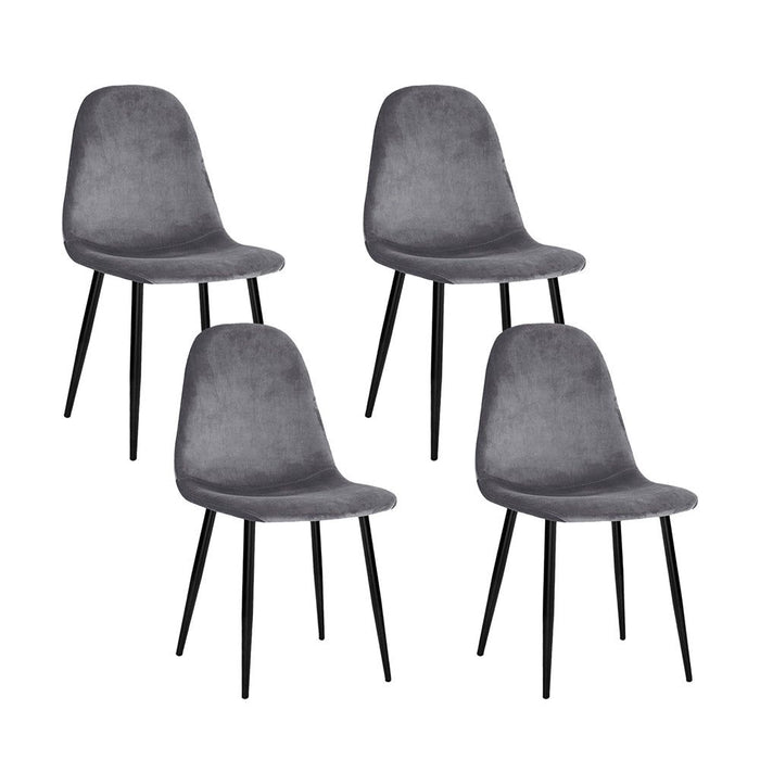 Four Dining Chairs Dark Grey -Home Living Store - -