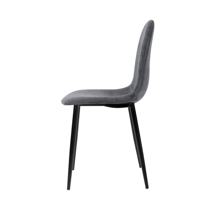 Four Dining Chairs Dark Grey -Home Living Store - -