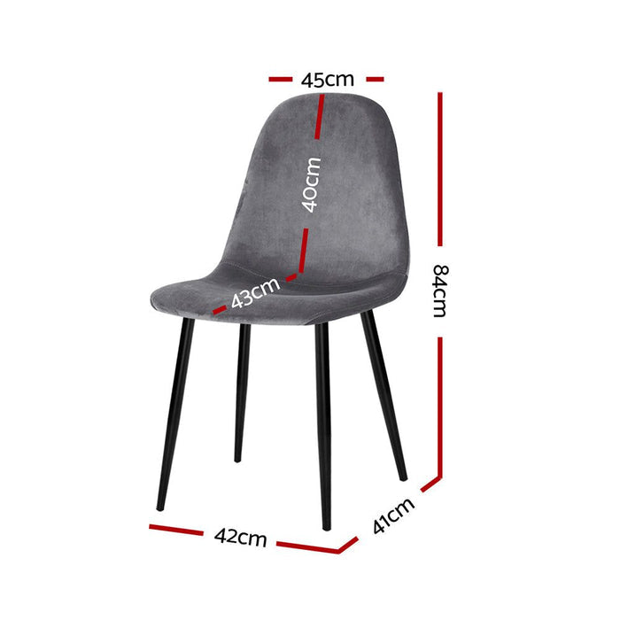 Four Dining Chairs Dark Grey -Home Living Store - -