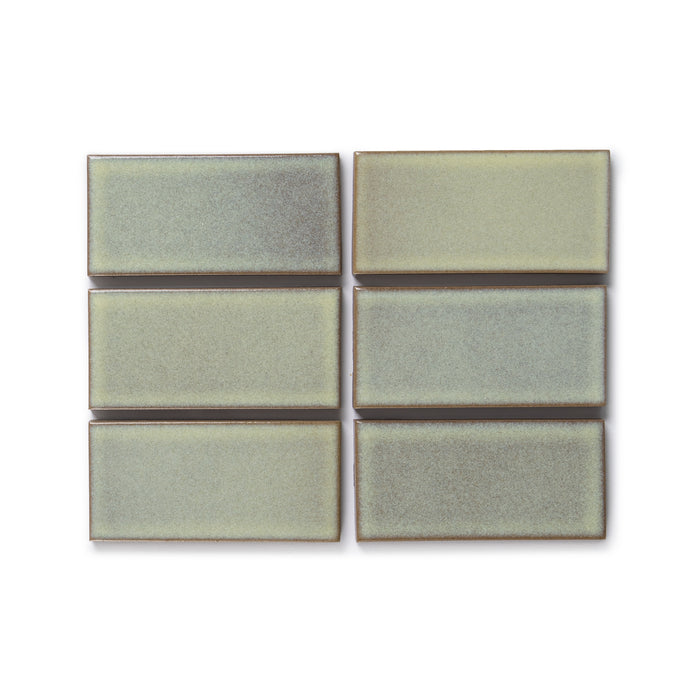 6 Heath Ceramics ceramic tiles glazed in Lemon Ice