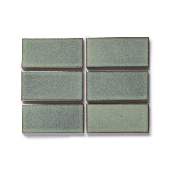 6 Heath Ceramics ceramic tiles glazed in Serpentine