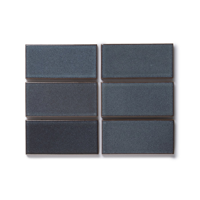 6 Heath Ceramics ceramic tiles glazed in Meteorite
