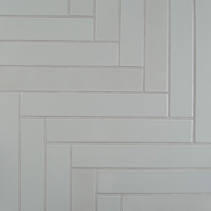 Classic Field 2x12 in G134 Polo Grey Manganese. Delorean Grey grout by Custom Building Products