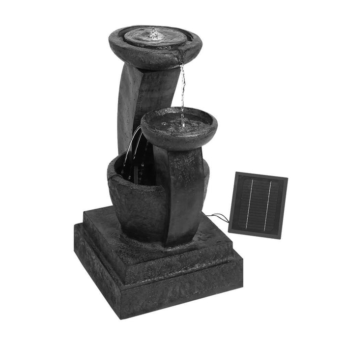 Gardeon 3 Tier Solar Powered Water Fountain with Light - Blue -Home Living Store - -