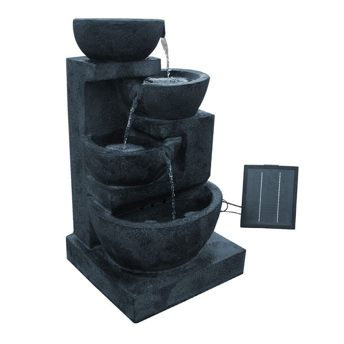 Gardeon 4 Tier Solar Powered Water Fountain with Light - Blue -Home Living Store - -