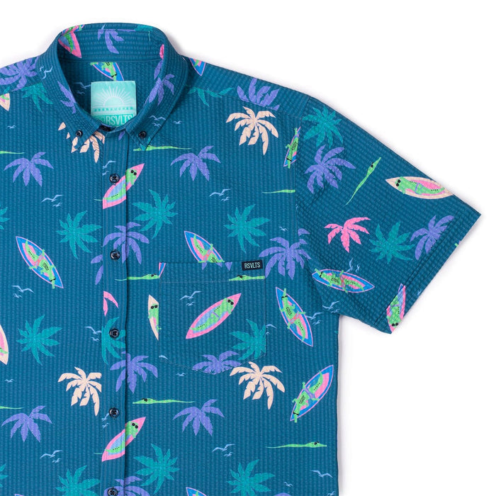 RSVLTS XS RSVLTS Short Sleeve Shirt Gator Rays – Stretch Seersucker Short Sleeve Shirt Gator Rays – Stretch Seersucker Short Sleeve Shirt