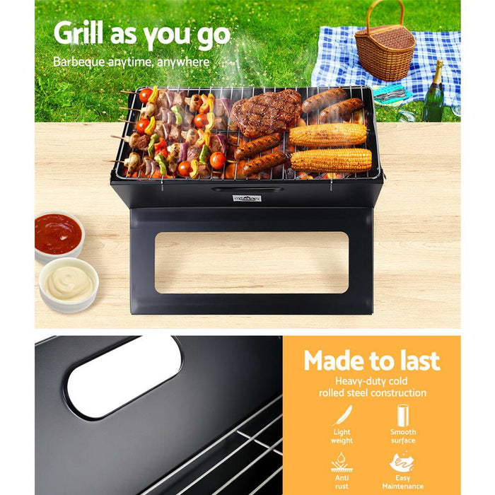 Grillz Notebook Portable Charcoal BBQ Grill -Home Living Store - -