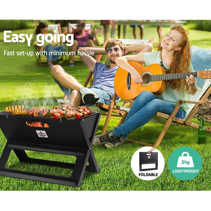 Grillz Notebook Portable Charcoal BBQ Grill -Home Living Store - -