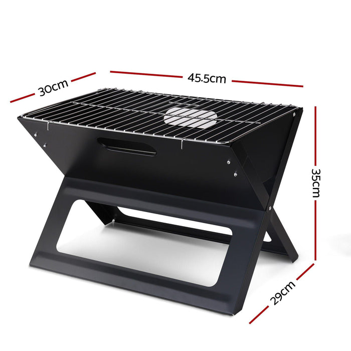 Grillz Notebook Portable Charcoal BBQ Grill -Home Living Store - -