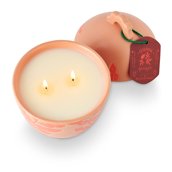 Guava Ginger Lidded Ceramic Candle