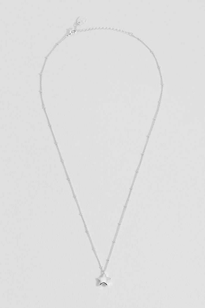 Hand Drawn Star Pendant On Beaded Chain