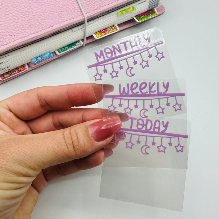 Hanging Stars Mini Tab Planner Dividers - TOP TABS