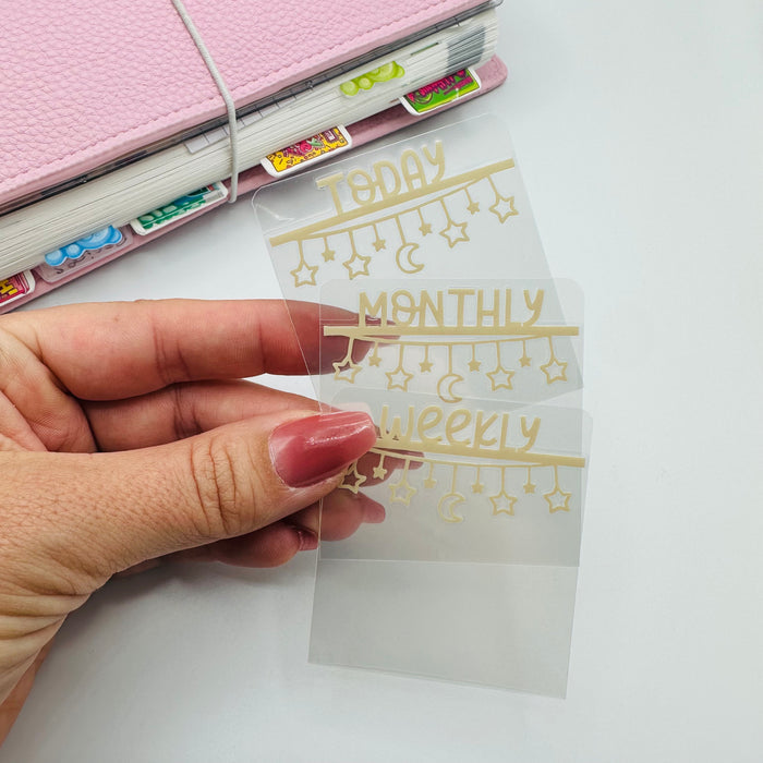 Hanging Stars Mini Tab Planner Dividers - TOP TABS