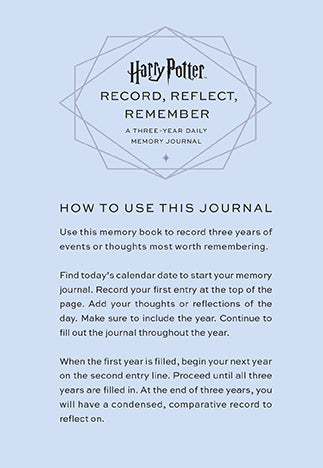 Harry Potter Memory Journal: Record, Reflect, Remember