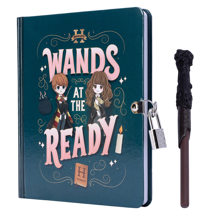 Harry Potter: Wands at the Ready Lock & Key Diary