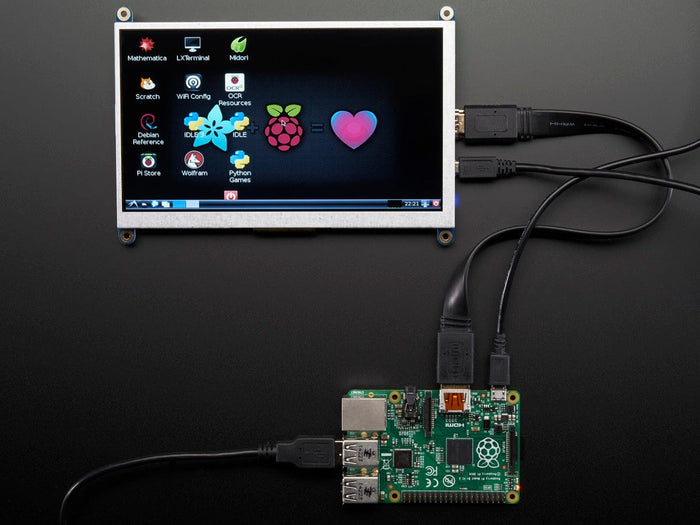 HDMI 7" 800x480 Display Backpack - Without Touch [Discontinued] by Adafruit - The Pi Hut