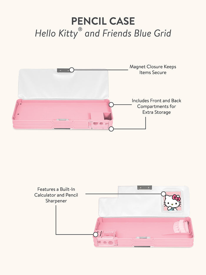 Hello Kitty and Friends x Studio Oh! Blue Grid Pencil Case Pencil Case Studio Oh!