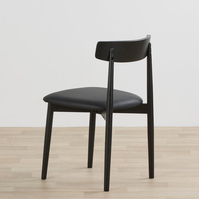 back side view of the Henry Dining Chair Black PU