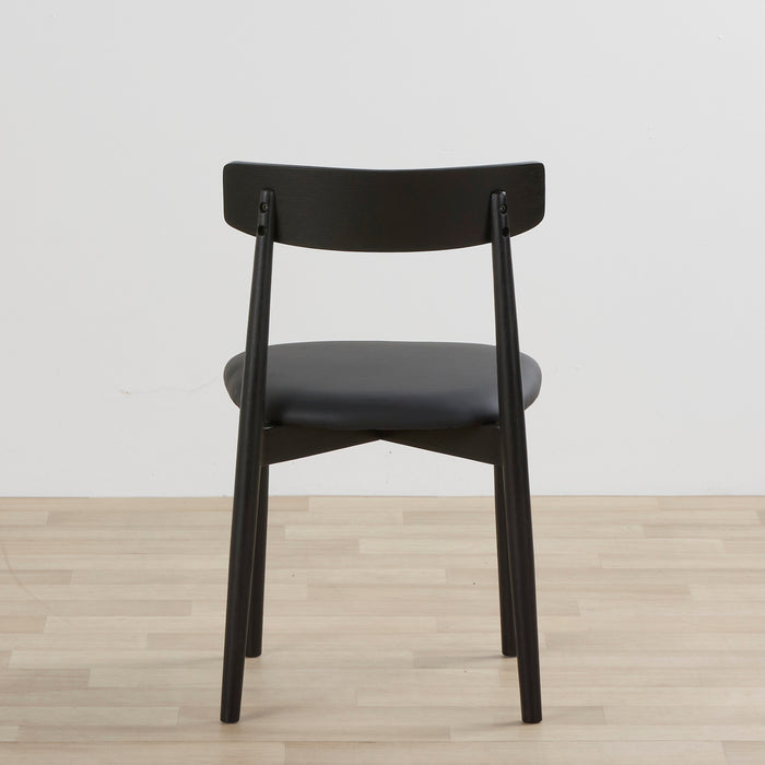 back view of the Henry Dining Chair Black PU