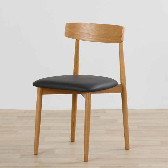 Henry dining chair oak/black, black seat with oak frame