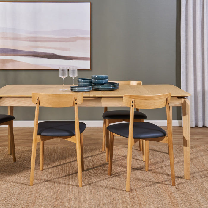 Henry dining chair oak/black, black seat with oak frame