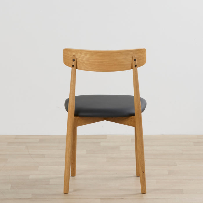 back view of the henry dining chair black, oak