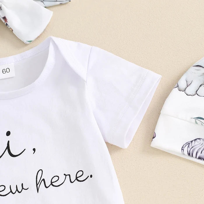 HI I'M NEW HERE Baby Animals Outfit