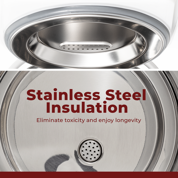 Stainless Steel Insulation: CUCKOO hot water dispenser featuring a durable stainless steel interior for longevity. (CWP-A501TW)