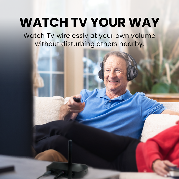 HT5009 Plus Wireless TV Headphones with Clearer Voice for Seniors, independent volume without disturbing others.