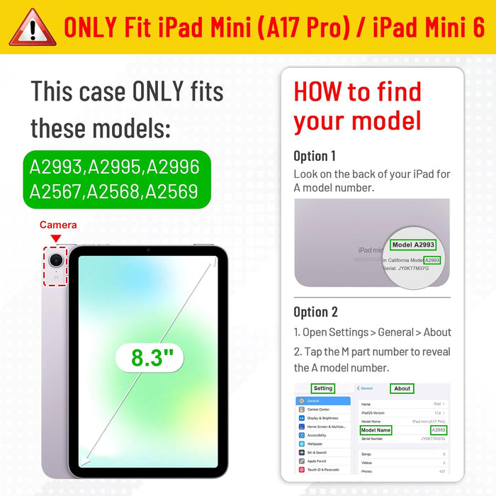 iPad Mini A17 Pro (2024), iPad Mini 6th Gen (2021) Detachable Keyboard Case | Fintie