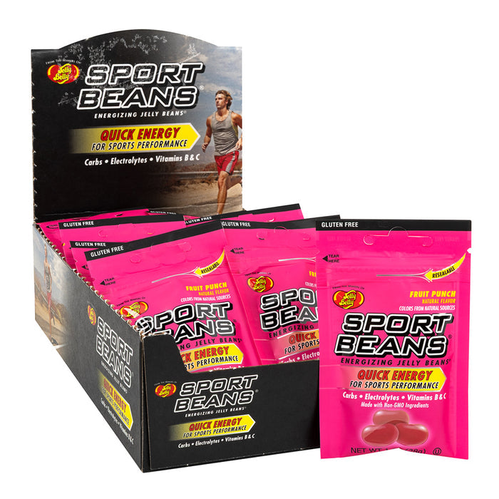 Jelly Belly Sport Beans Fruit Punch Jelly Candy Bags - 24 Count