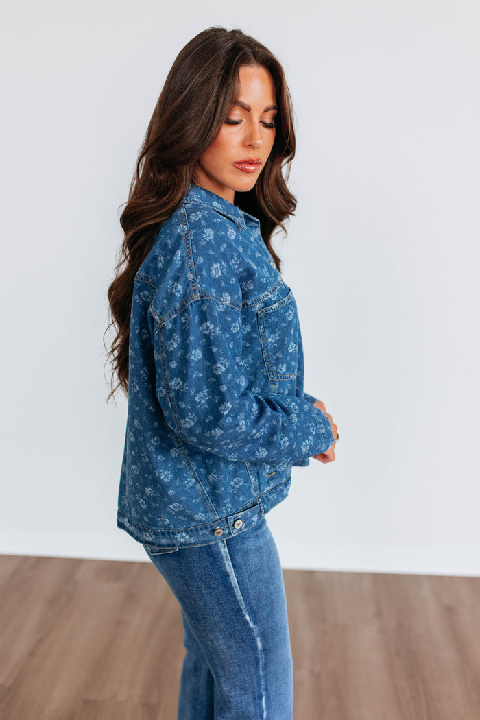 Jorlynn Floral Denim Shacket