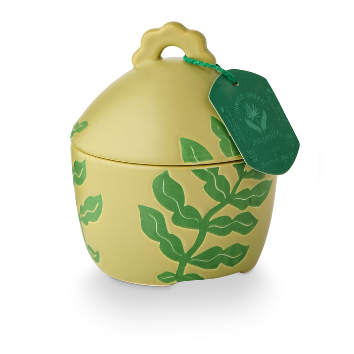 Jungle Green Magnolia Lidded Ceramic Candle