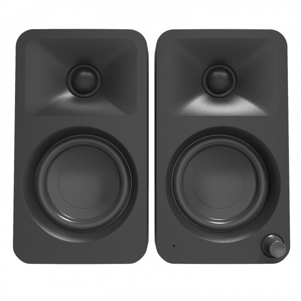 Kanto ORA 100W Powered Reference Desktop Speakers with Bluetooth & SE2 Speaker Stands Package Black Black