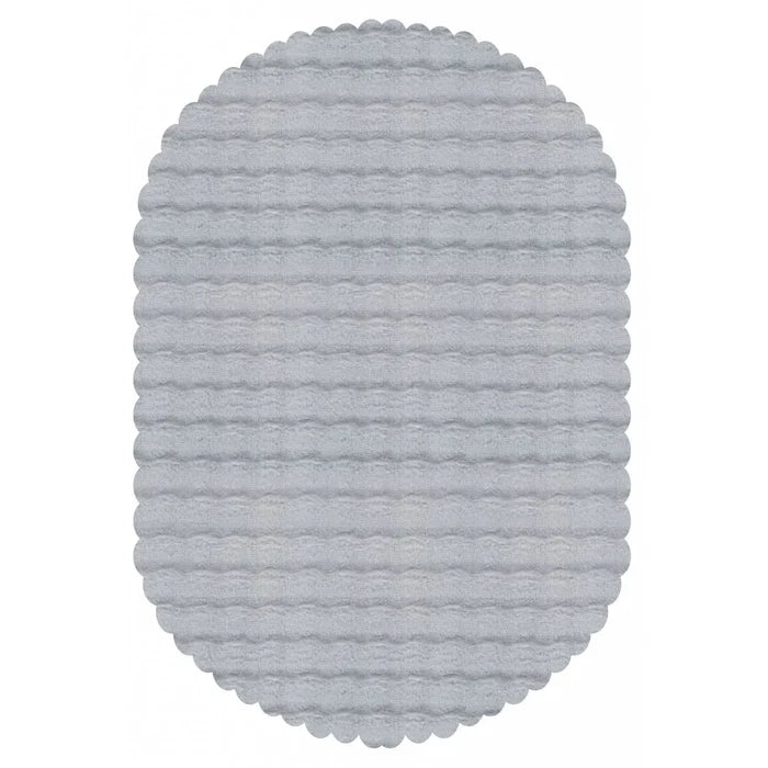 Kaşmir Halı 7/24 Cosy Premium Bubble Gris clair Ovale 80x150 cm