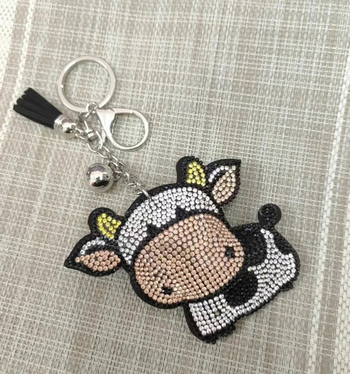 ✨ KeyChain / Bag Charm: Sparkle Cow