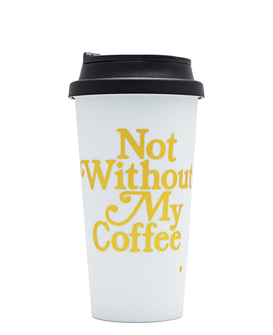Kitchen Life Not Without My Coffee Flask - White