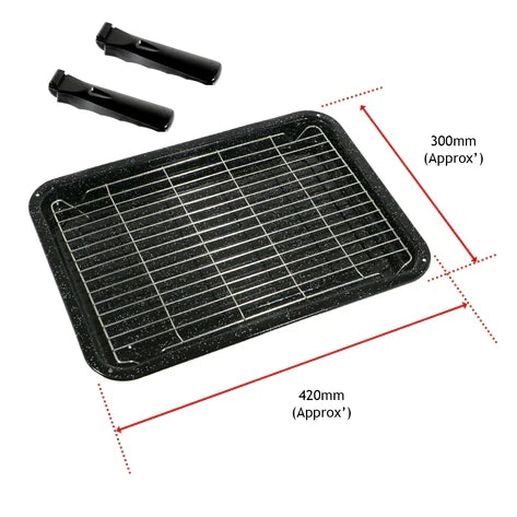 Large Grill Pan, Rack & Dual Detachable Handles Universal | Electrolux | AEG Oven Cookers