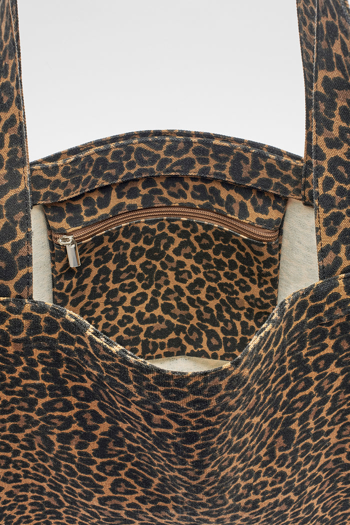 Leopard Print Large Tote Bag