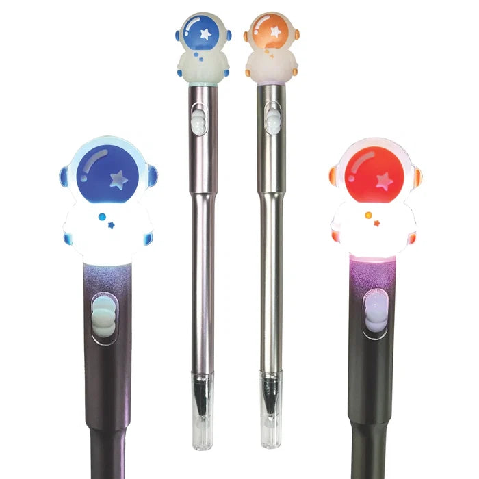 Light Up Astronaut Pen - Black Ink Novelty Pen - Assorted