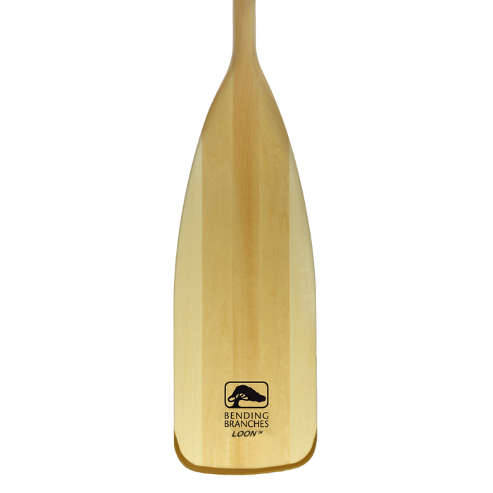 Loon wooden canoe paddle blade from the front