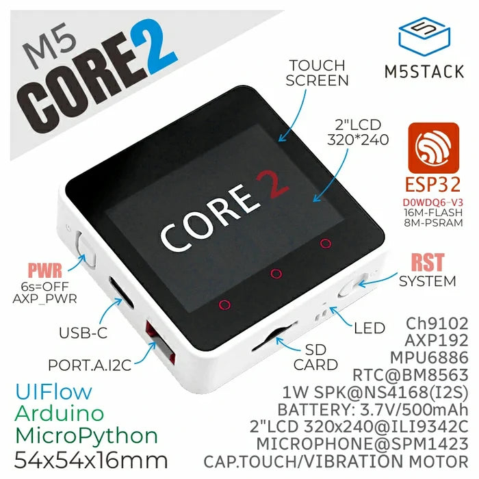 M5Stack Core2 ESP32 IoT Development Kit - m5stack-store