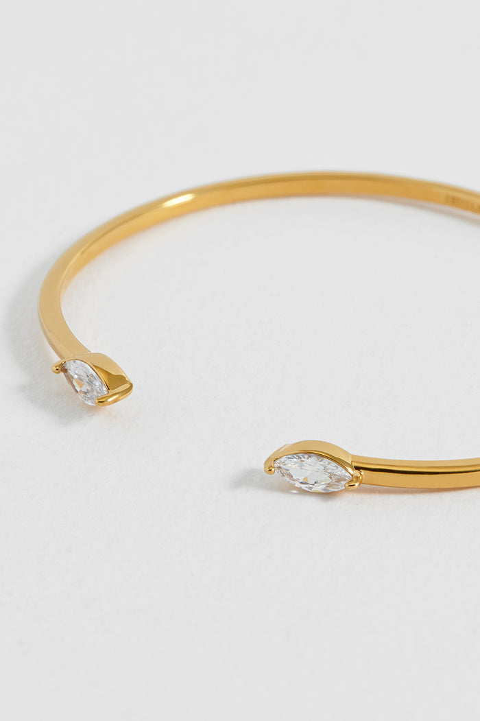 Marquise CZ Fine Open Bangle