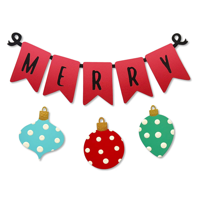 Merry Wreath Kit Magnets S/4