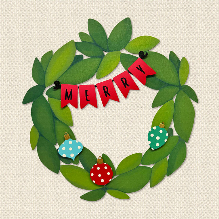 Merry Wreath Kit Magnets S/4
