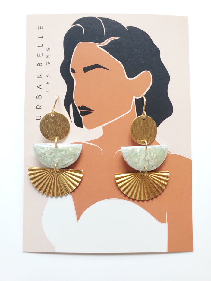 MIA Gemstone Inspired Fan Statement Earrings