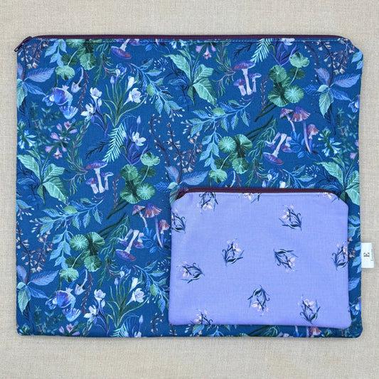 Midnight Forage - Project Bag with Coordinating Notions Pouch