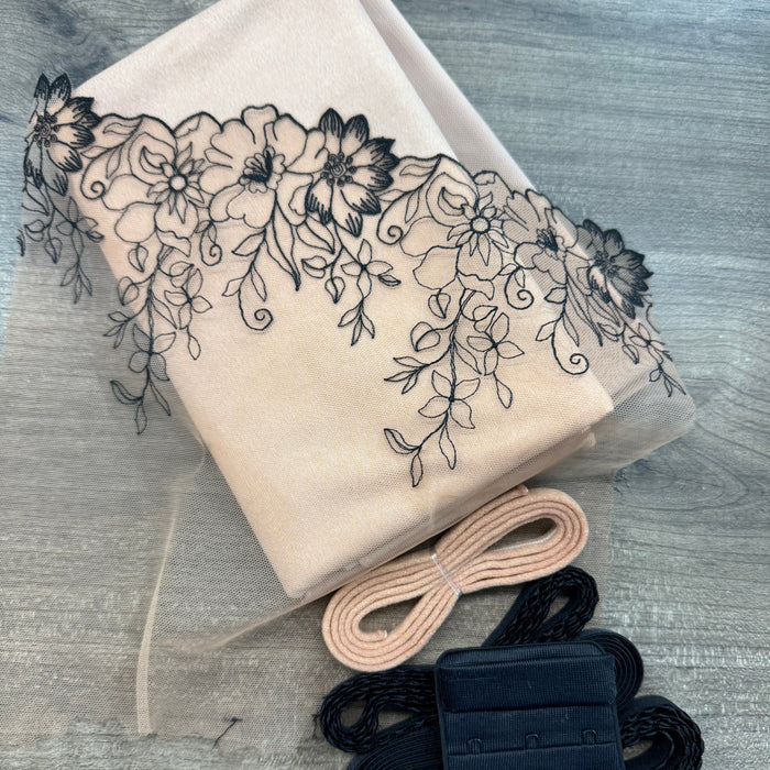 Midnight Petals Lace Bra Kit